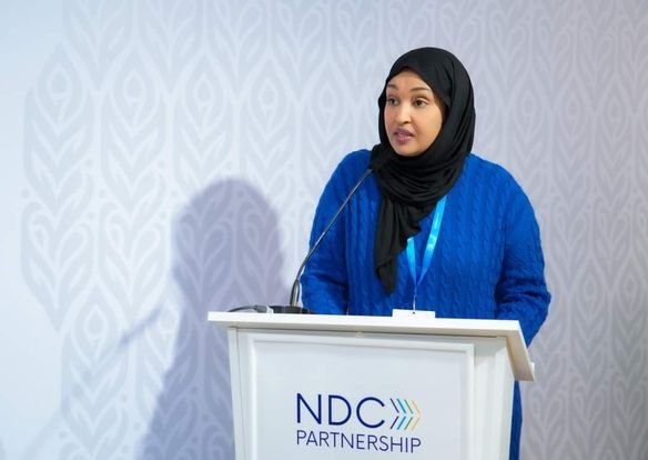 Khadija Mohamed Al-makhzoumi, ayaa maanta ka hadashay madasha NDC Partnership. Madashan ayaa diiradda lagu saaray xoojinta adkeysiga cimilada